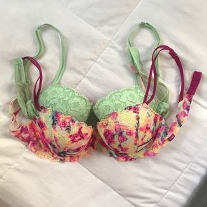 Bundle of TWO Pink push-up bras